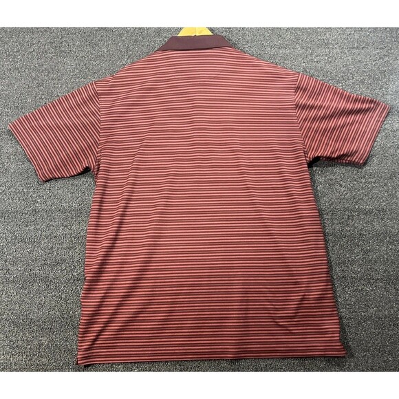 Nike‎ Golf Shirt Mens Red Striped XL Pebble Beach Short Sleeve Golf Dri-Fit UV - Picture 12 of 12